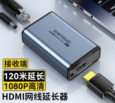 HDMI网络延长器接收器 RJ45网线传输高清HDMI 120米单网线高清网络传输 胜为 DH2120B